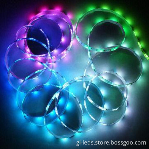 Digital Waterproof Flexible LED Strip with 150 LEDs and 12V DC Voltage